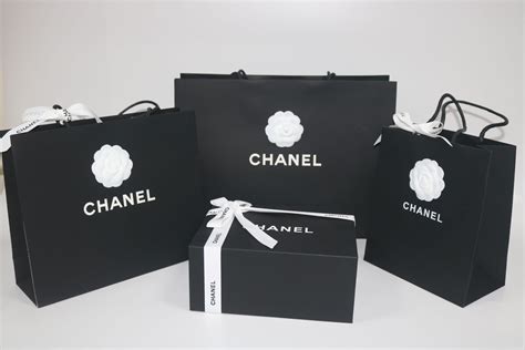 chanel small box|Chanel paper bag.